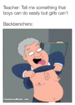 Backbencher meme