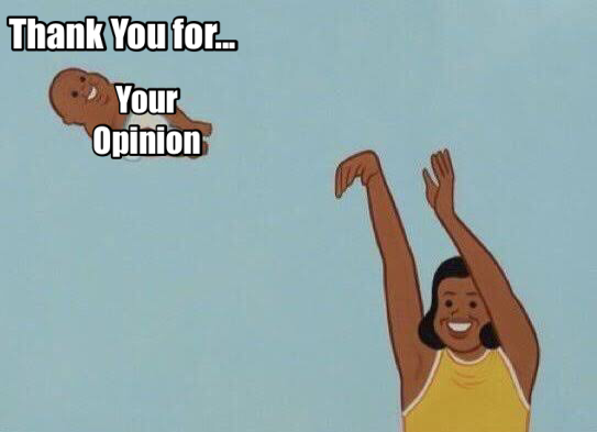 thank you for your opinion meme