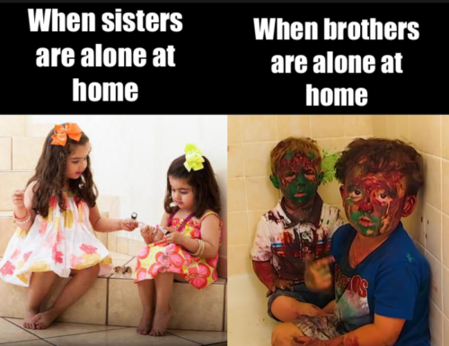 True Story. 1 when brother are alone at home meme
