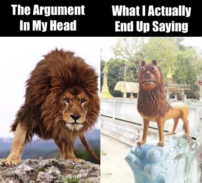 The argument in my head meme
