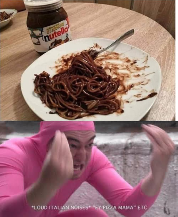 spaghetti with nutella meme