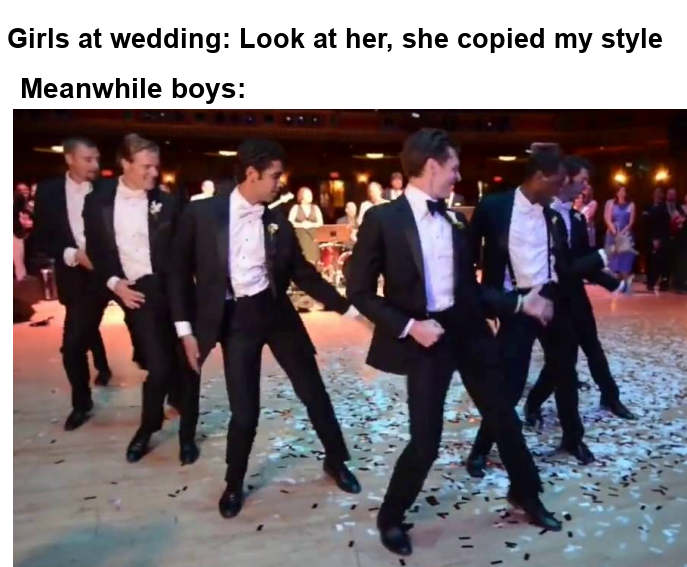 Girls At Wedding vs Boys At Wedding 1 Girls at wedding vs boys at wedding meme