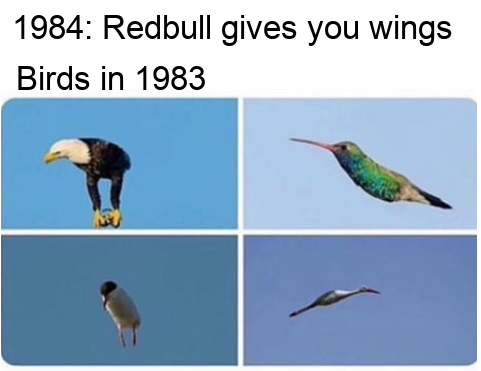 Redbull gives you wings meme
