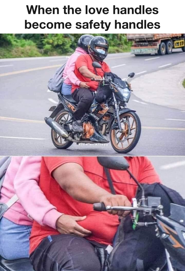 When Love Handles Become Safety Handles - Motor Memes