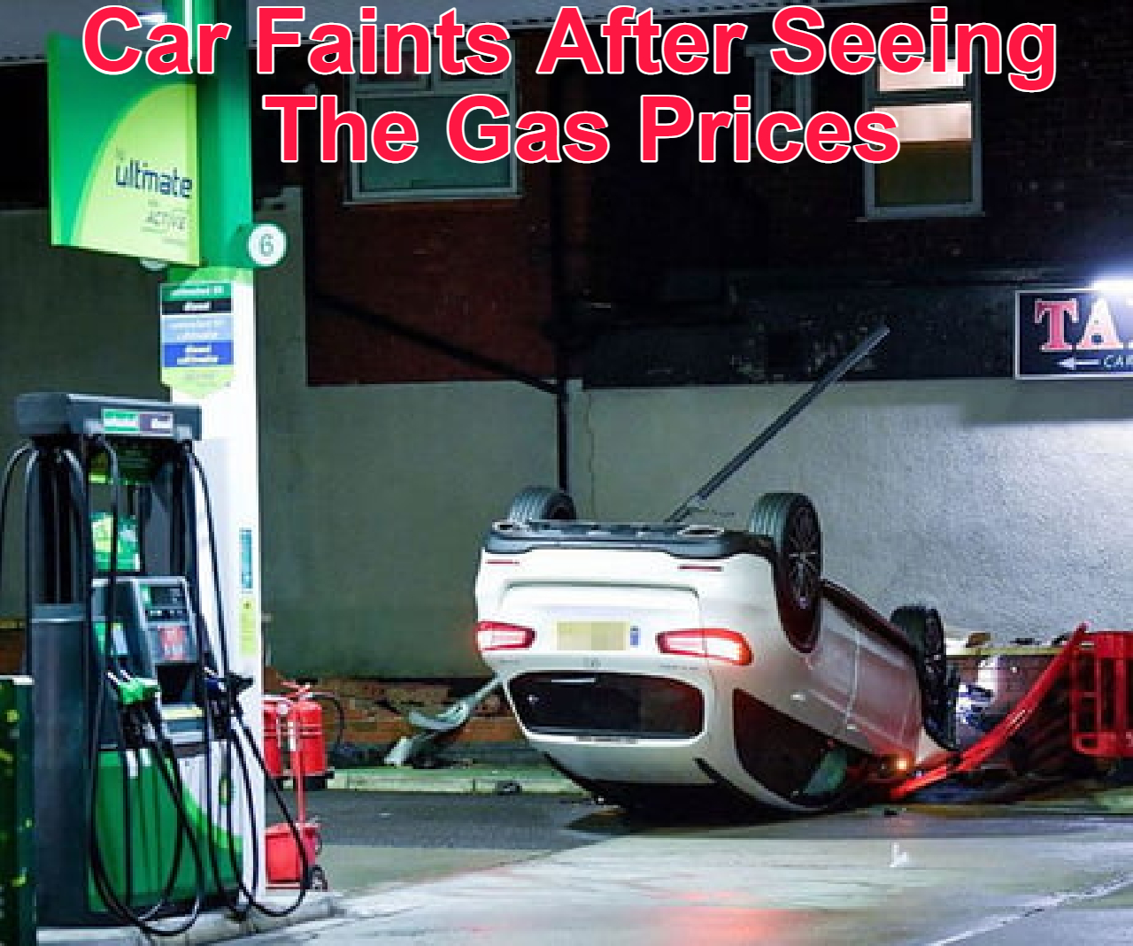 Car faints after seeing gas prices