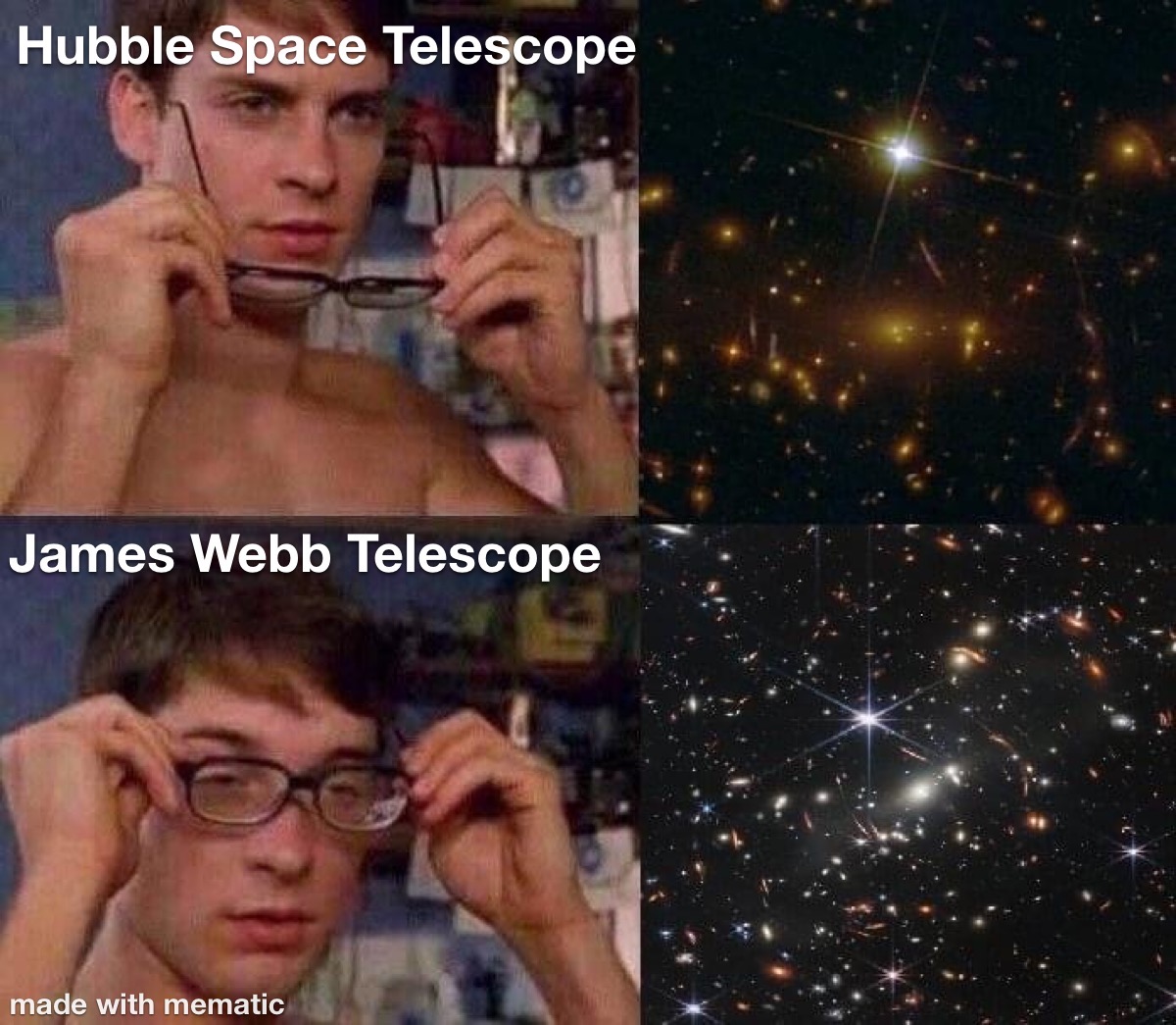 Hubble Telescope Vs James b Space Telescope Funny