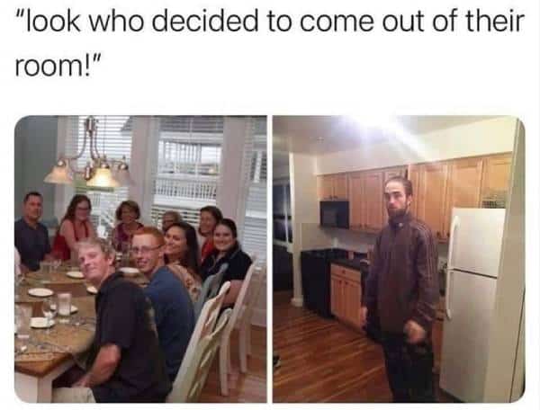 Top 25 Introvert Memes That Every Introverted Soul Will Relate To 9 look who's come out of room meme