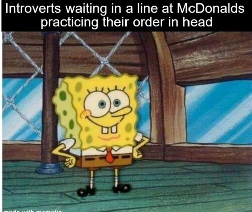 Top 25 Introvert Memes That Every Introverted Soul Will Relate To 21 Introverts-waiting-in-a-line-at-McDonalds-practicing-their-orders-in-head-500x422