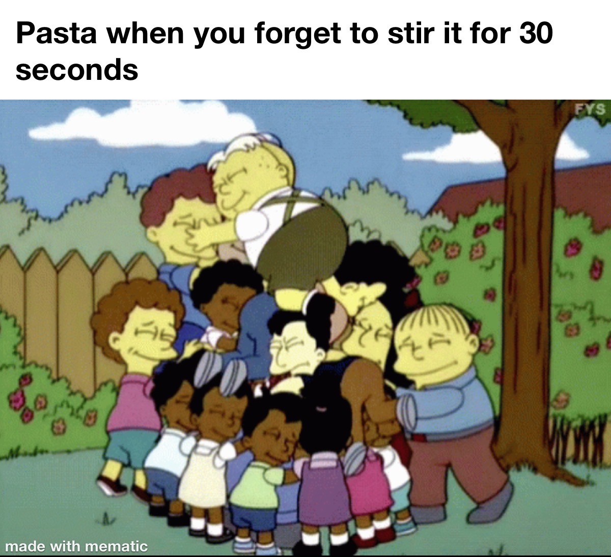 pasta when you forget to stir it for 30 seconds meme