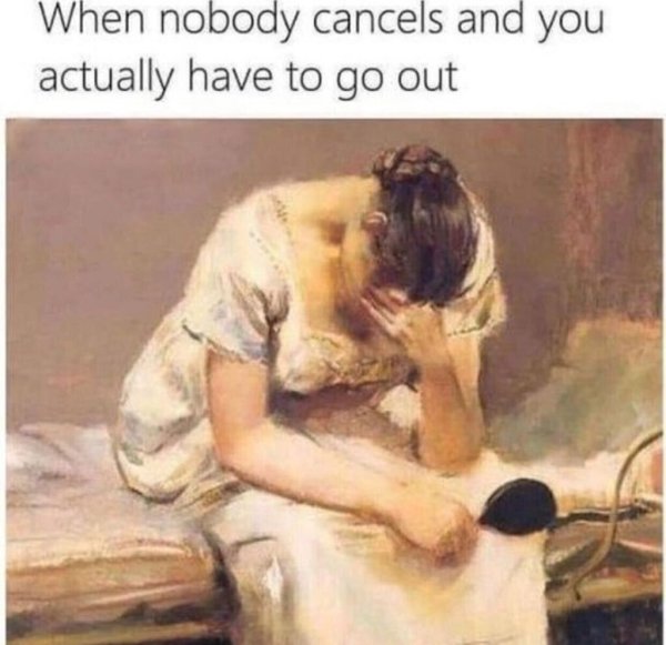 Top 25 Introvert Memes That Every Introverted Soul Will Relate To 3 when nobody cancels the plan meme