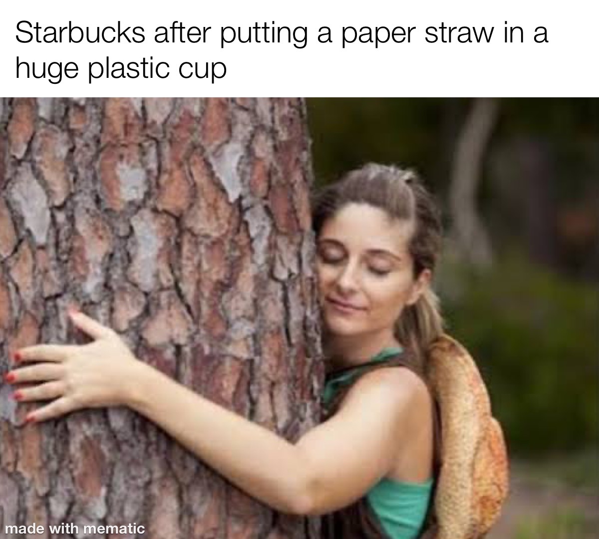 Love Thy Nature 1 Starbucks putting a paper straw in a huge plastic cup
