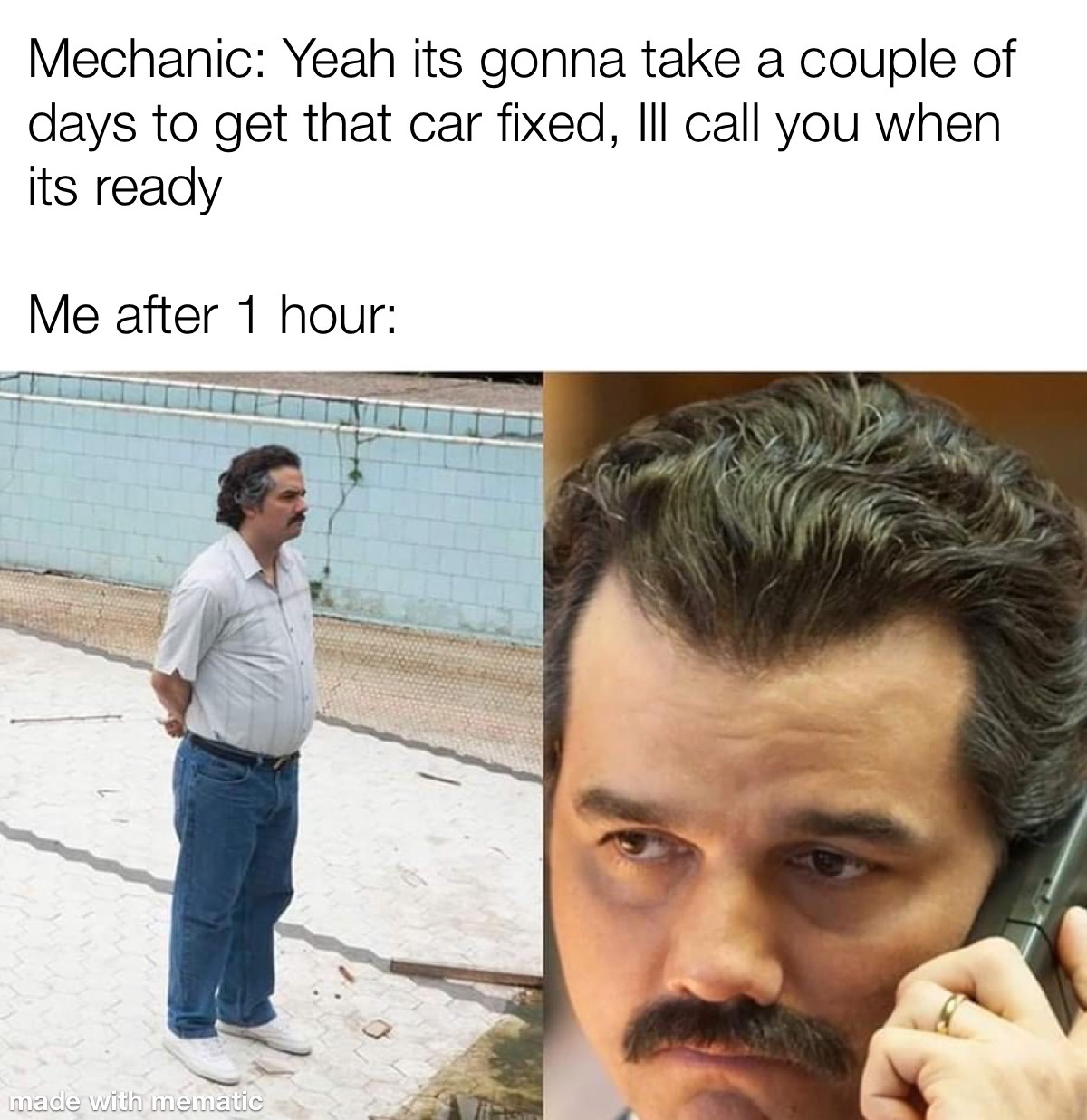 When Your Worried For Your Car At The Mechanic 1 calling mechanic meme