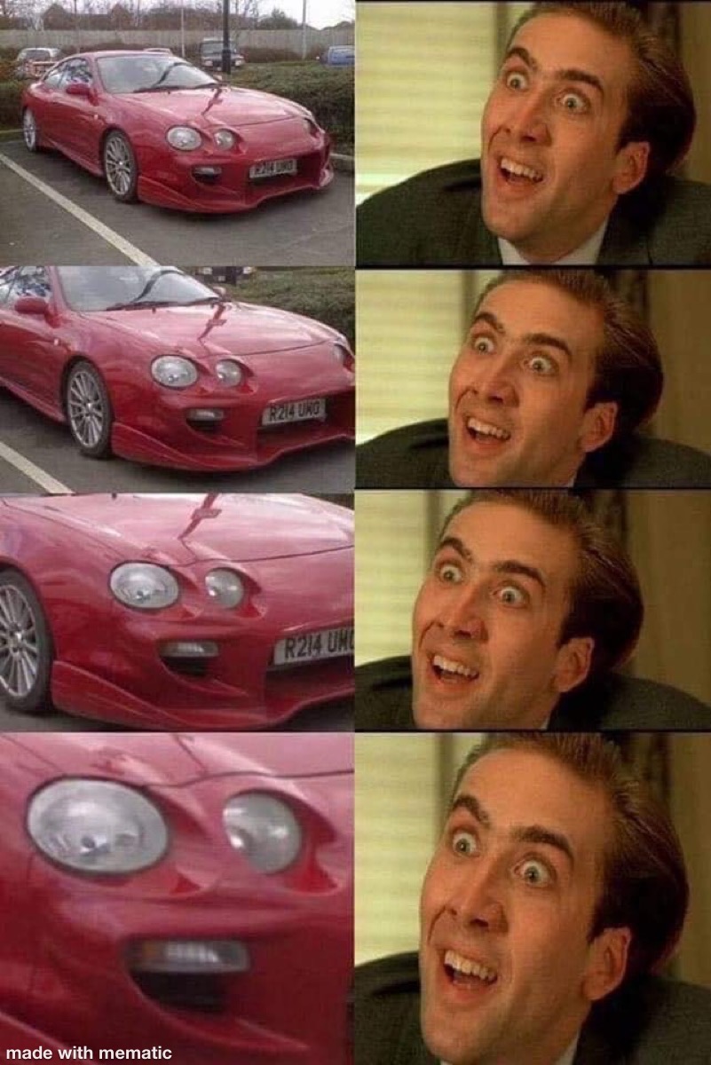 The Headlight Looks Cage Enough! 1 car headlight meme