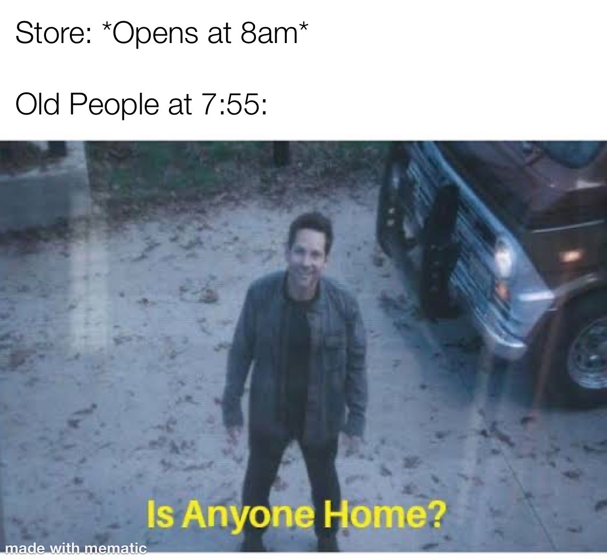 Old People Waiting Outside Store 1 Opens at 8am meme