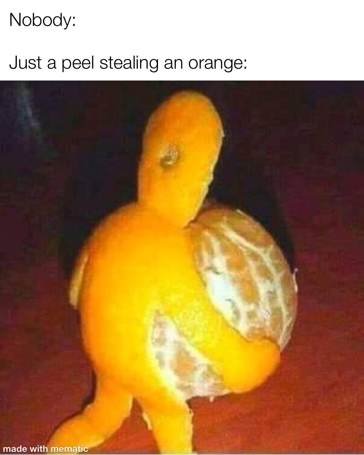 Just A Peel Stealing Orange 1 Just a peel stealing an orange