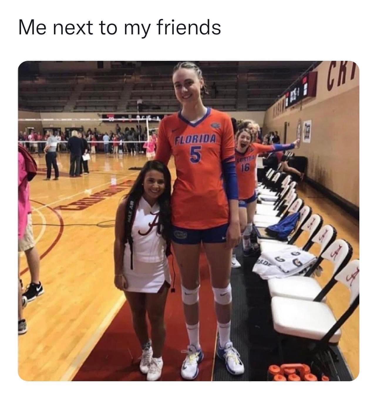 Short People vs Tall People 1 Me standing next to my friend