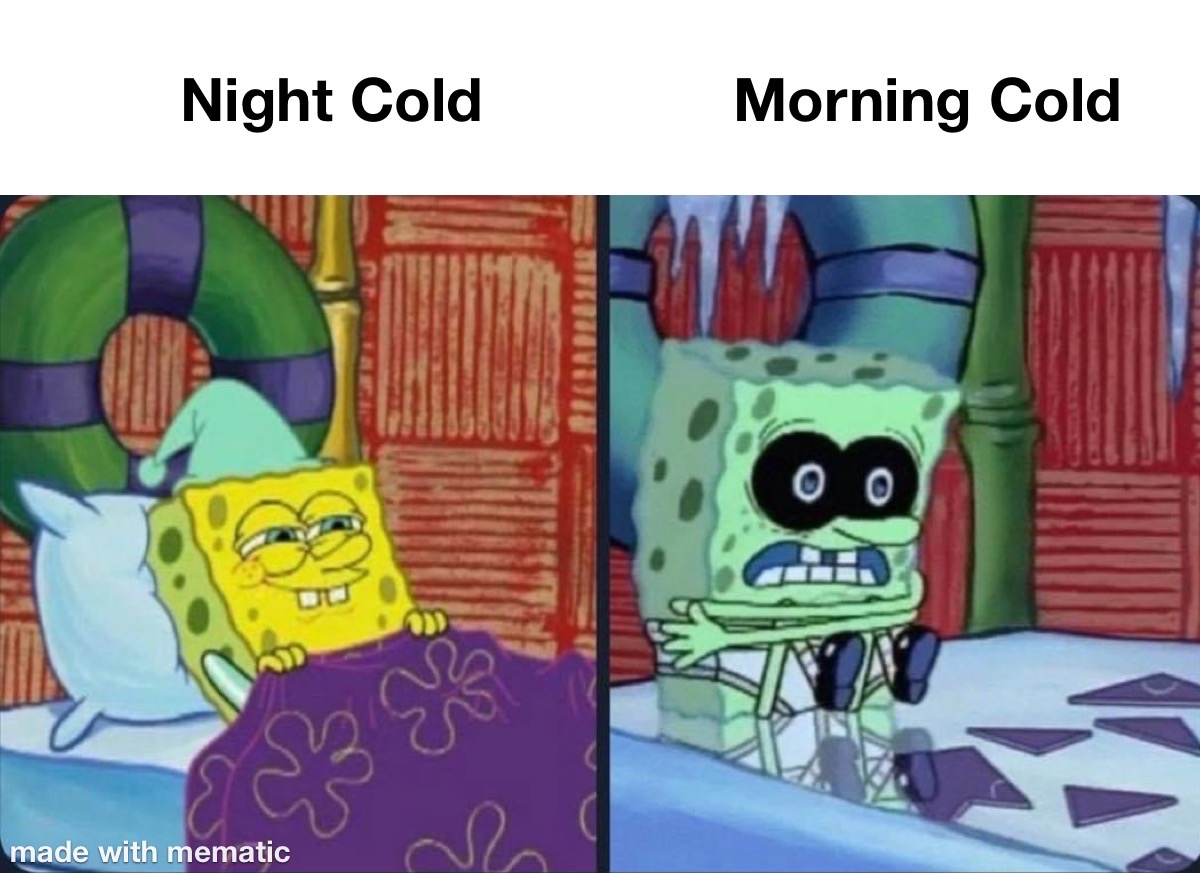 Night Cold vs Morning Cold 1 Night Cold vs Morning Cold meme