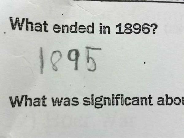 35 Funny Test Answers That Deserve An A+ For Humor 7 What ended in 1986
