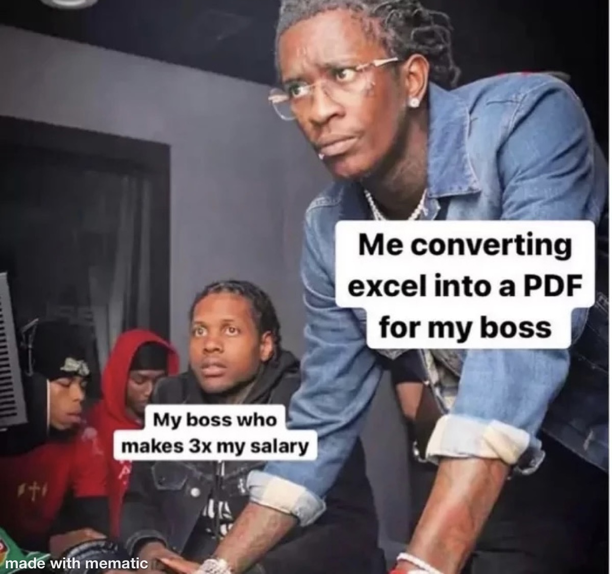 Me Helping My Dumbass Boss 1 me converting excel into pdf for my boss