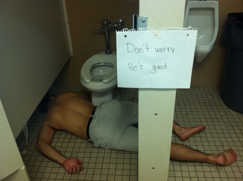 45 Funny Writings You Will Find In Public Bathrooms 5 Don't worry he is good - Public Bathrooms