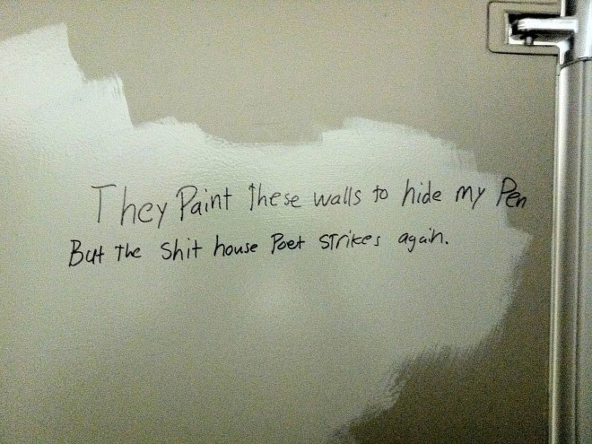 45 Funny Writings You Will Find In Public Bathrooms 23 They paint these walls - Public Bathrooms
