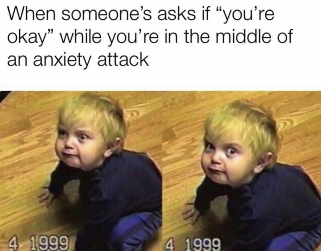 25 Anxiety Memes: The Perfect Cure For Anxiety 17 When someone asks you if you are ok - anxiety memes