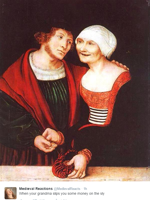 45 Classical Art Memes That Will Make You Appreciate Fine Art 22 When your grandma slips you some money - classical art memes