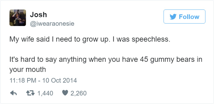 31 Funny Marriage Tweets That Perfectly Sum Up Married Life 12 my wife says I need to grow up - Funny Marriage Tweets
