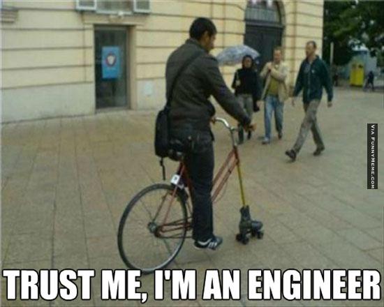 “Trust me Im An Engineer” - 26 Engineers Who Almost Fixed Things 17 rollerblade on cycle - Trust me Im An Engineer