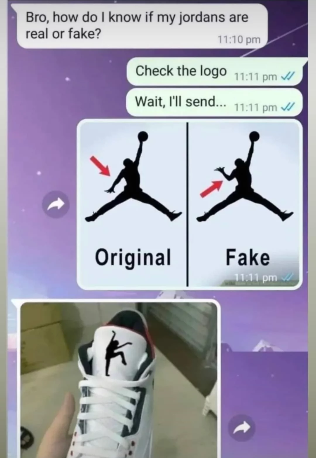 How To Know If Its An Orignal Or Fake Jordans 1 fake jordans meme