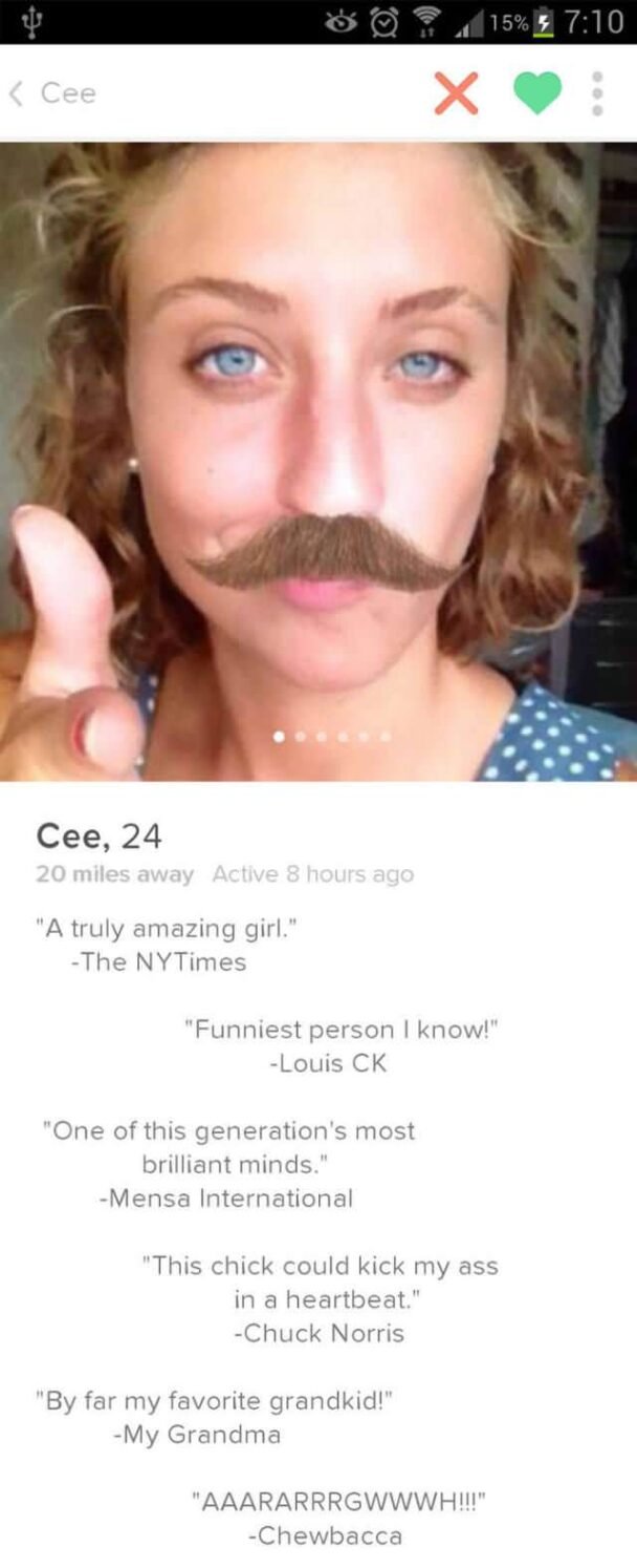 24 Funniest Tinder Bios That Will Make You Swipe Right Funny 9347