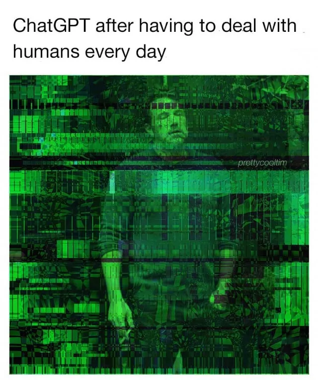 15 ChatGPT Memes That Show People Messing Around With AI 2 Chat GPT after having to deal with humans - chatgpt memes