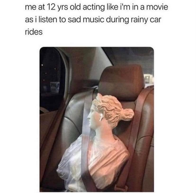 Sad music in car meme