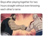 boys after playing together meme