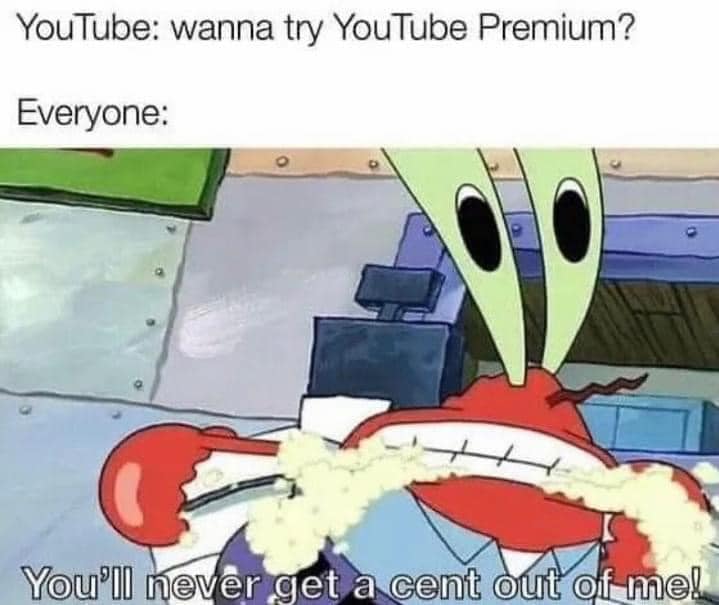 YouTube premium meme
