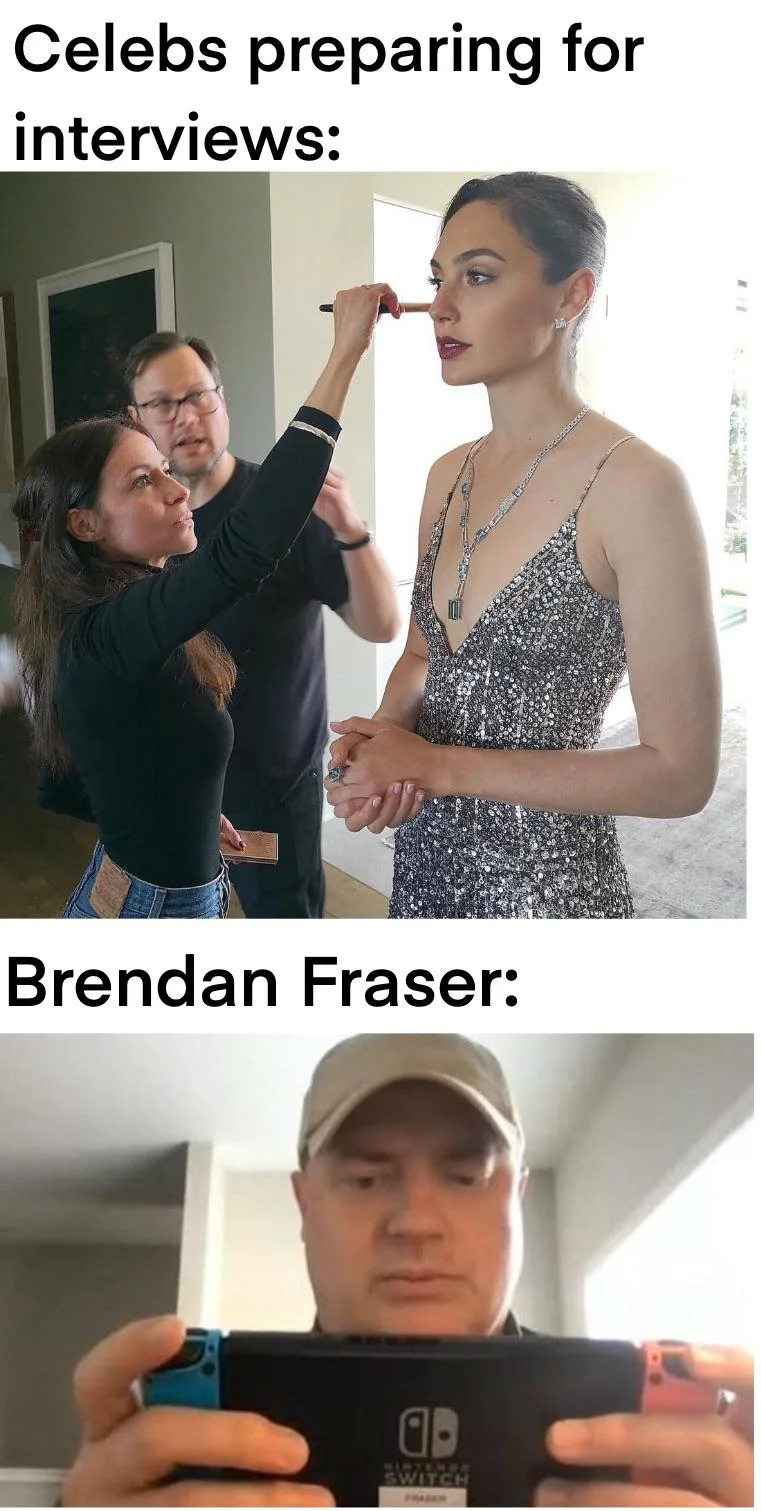10 Brendan Fraser Memes On The Occasion Of His First Oscar Victory 7 preparing for interview