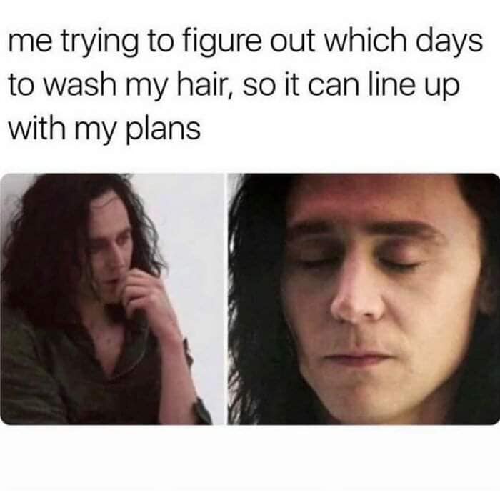 Washing hair meme