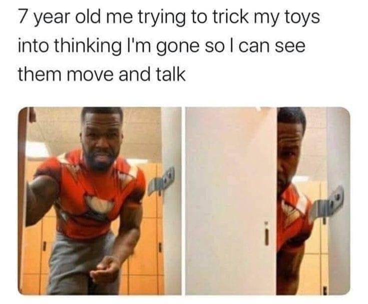 7 Year Old Me… 1 playing with toys meme
