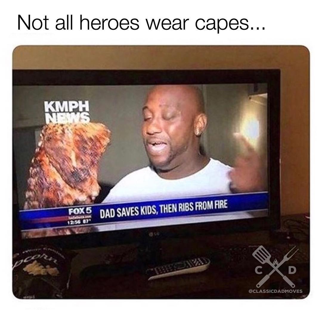 Dad saves kids and ribs