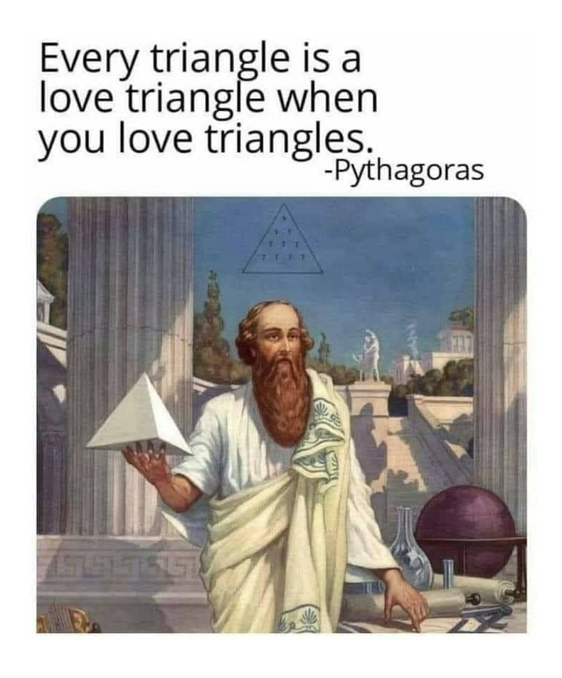 15 Pythagoras Theorem Memes That Will Make You Laugh All The Way To The Hypotenuse 4 Every triangle is a love triangle - Pythagoras Theorem memes