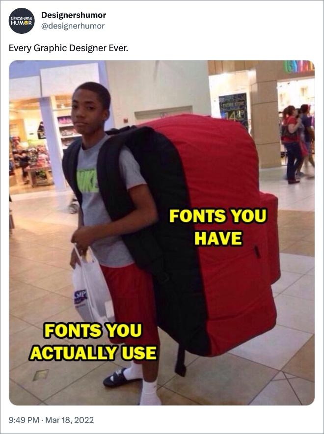 Fonts you have vs fonts you use
