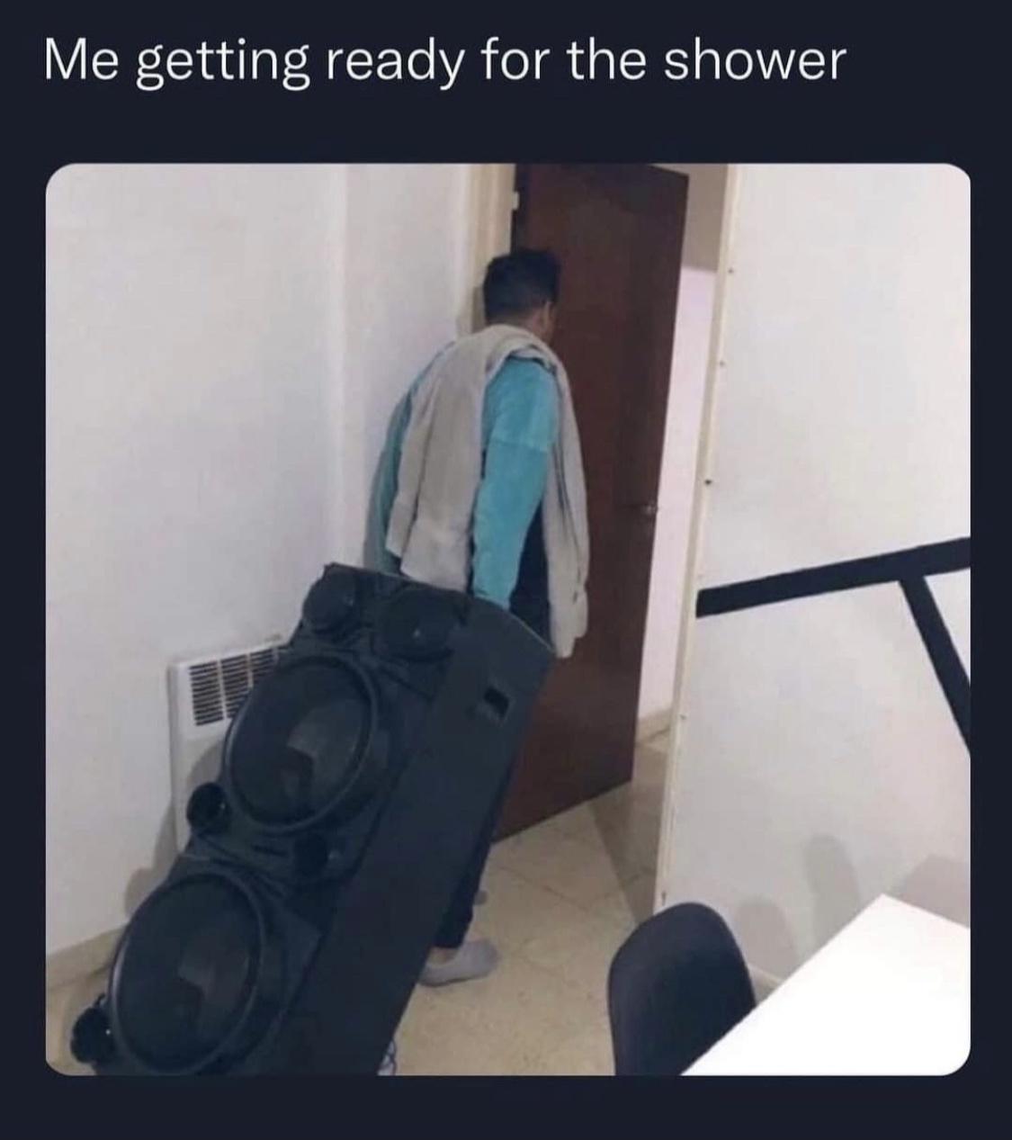 Getting ready for shower