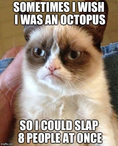 25 Grumpy Cat Memes That Will Make You Relate To Your Own Grumpiness 10 Sometimes I wish I was an octopus