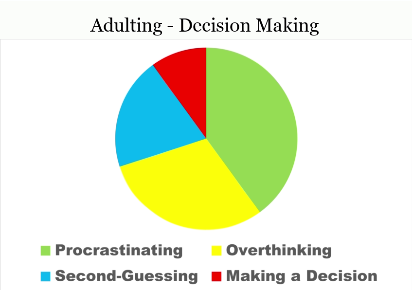 25 Funny Pie Charts About Adulting That Are Absolutely True 8 The Pie Chart Of Decision Making - Funny Pie Charts