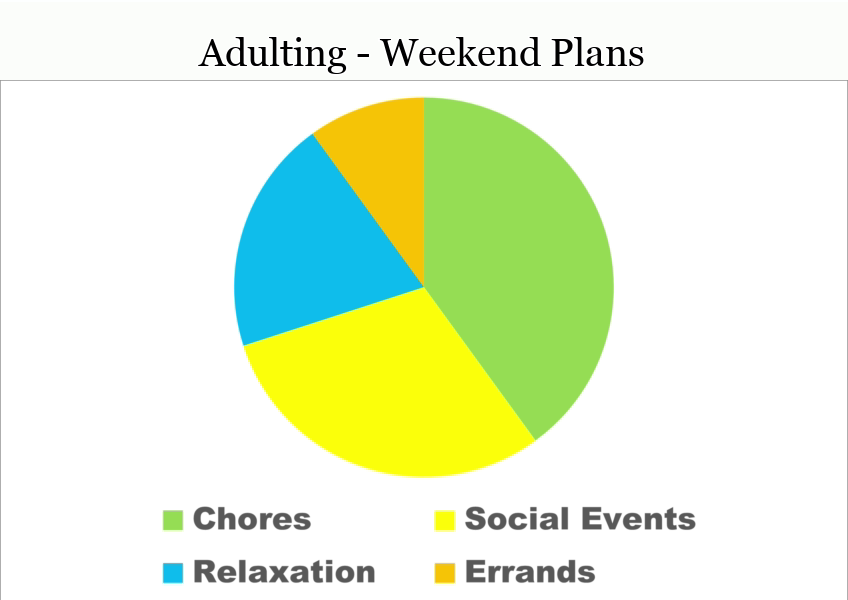 25 Funny Pie Charts About Adulting That Are Absolutely True 24 The Pie Chart Of Weekend Plans - Funny Pie Charts
