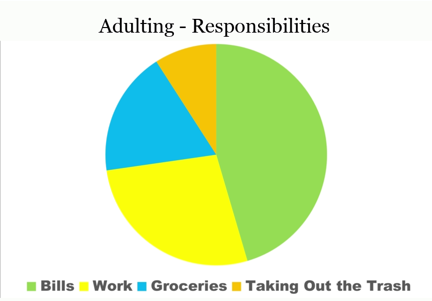 25 Funny Pie Charts About Adulting That Are Absolutely True 3 The Pie Chart of Adulting Responsibilities