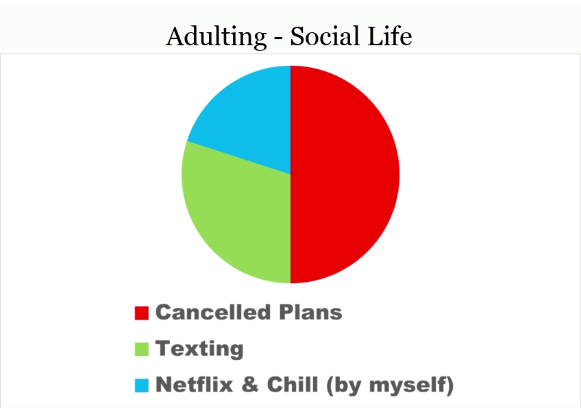 25 Funny Pie Charts About Adulting That Are Absolutely True 19 The Pie Chart of My Social Life - Funny Pie Charts