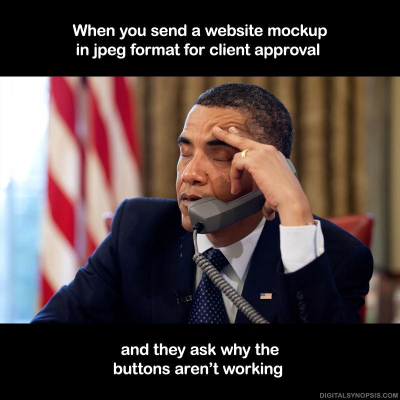 Website mockup - graphic designer memes