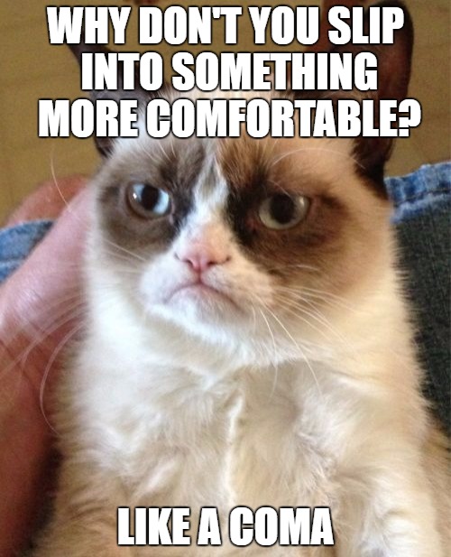 25 Grumpy Cat Memes That Will Make You Relate To Your Own Grumpiness 16 Why dont you slip into something comfortable