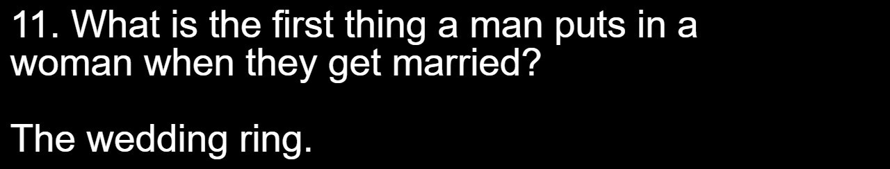 35 Dirty Jokes For The Naughty Souls 11 11 - Wedding ring - dirty jokes